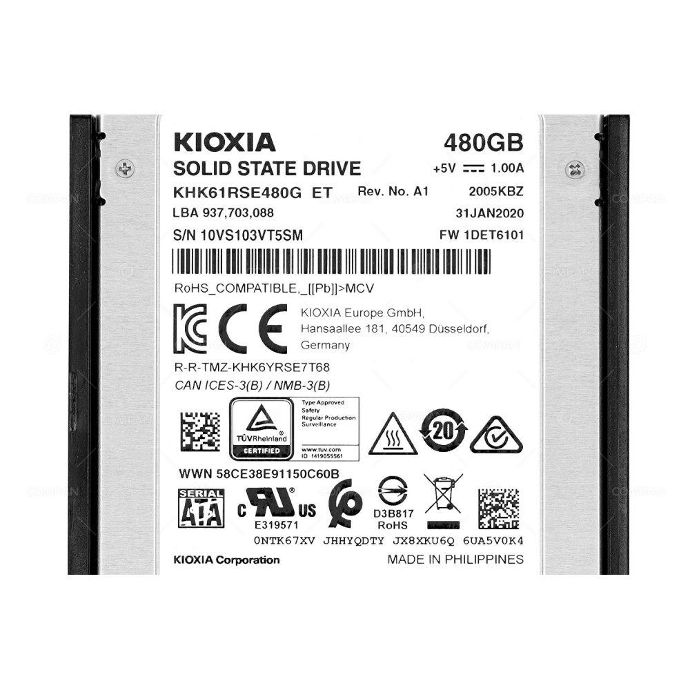 KHK61RSE480G  KIOXIA SSD 480GB SATA 6G 2.5" SFF